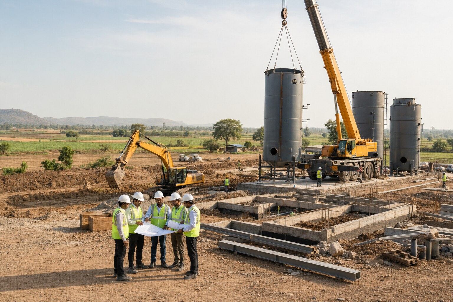 Representative concept of a compressed biogas project under construction